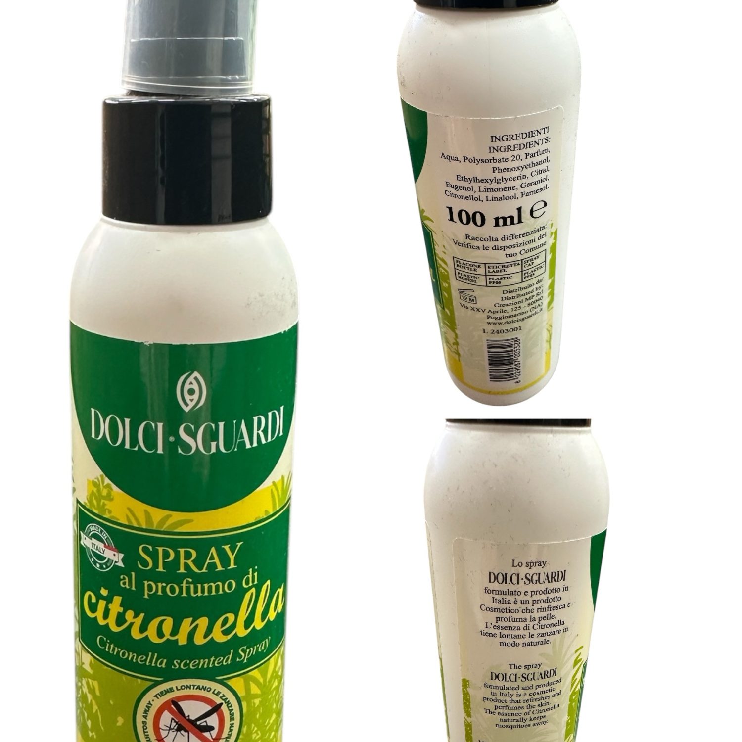 Spray Antizanzare alla Citronella, Spray Stop Zanzare